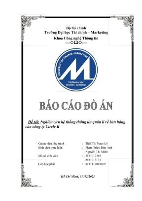 Nghiên cứu hệ thống thông tin quản lí về quản lí bán hàng của công ty circle k