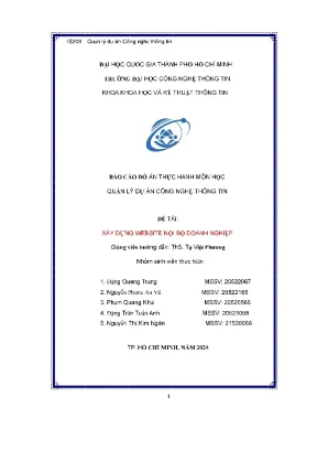 Báo cáo đồ án thực hành môn học quản lý dự án công nghệ thông tin đề tài xây dựng website nội bộ doanh nghiệp