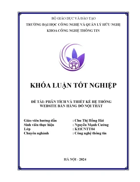 Khóa luận tốt nghiệp đề tài phân tích và thiết kế hệ thống website bán hàng đồ nội thất
