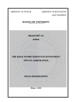 Khóa luận tốt nghiệp the role of precedents in investment treaty arbitration