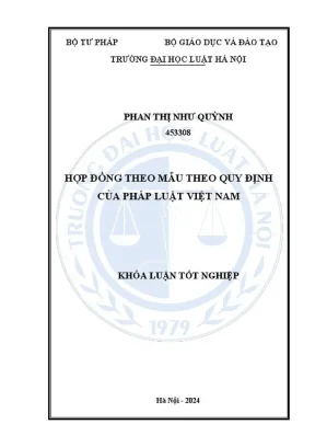 Khóa luận tốt nghiệp hợp đồng theo mẫu theo quy định của pháp luật việt nam