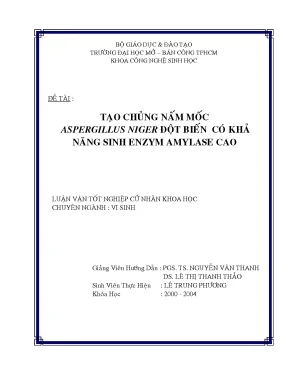 Tạo chủng nấm mốc aspergillus niger đột biến có khả năng sinh enzym amylase cao