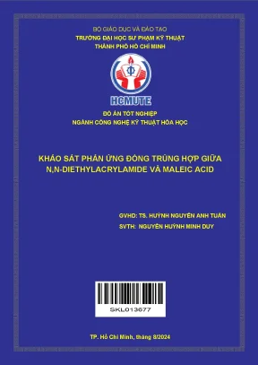 Đồ án tốt nghiệp công nghệ kỹ thuật hóa học khảo sát phản ứng đồng trùng hợp giữa n n diethylacrylamide và maleic acid