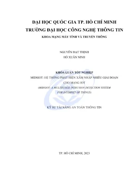 Khóa luận tốt nghiệp an toàn thông tin midsiot hệ thống phát hiện xâm nhập nhiều giai đoạn cho mạng iot