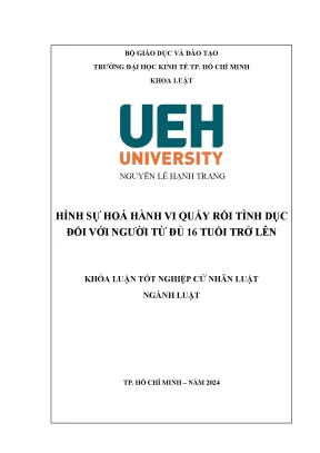 Khóa luật tốt nghiệp hình sự hoá hành vi quấy rối tình dục đối với người từ đủ 16 tuổi trở lên