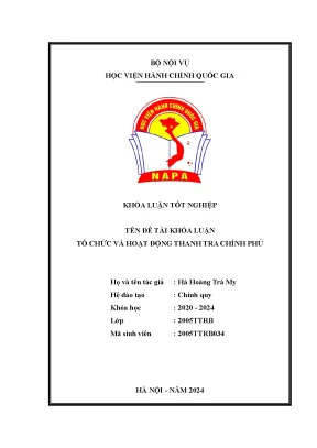 Khoá luận khoá luận tổ chức và hoạt động của thanh tra chính phủ
