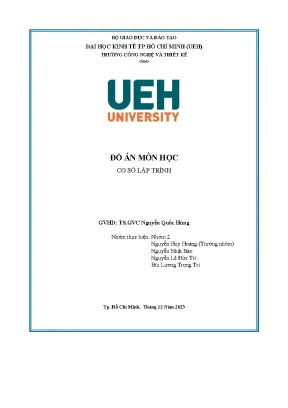 Tiểu luận đồ án môn học cơ sở lập trình nhập vào 3 số biết rằng đó là số đo của 2 cạnh và góc nằm giữa hai cạnh của một tam giác hãy tính các số đo còn lại 1 cạnh và 2 góc