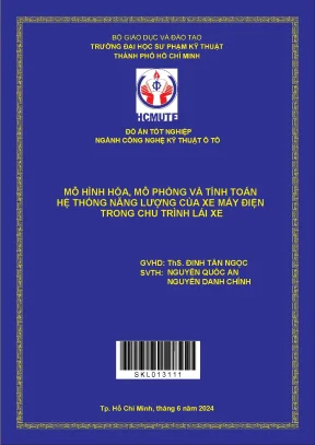 Mô hình hóa mô phỏng và tính toán hệ thống năng lượng của xe máy điện trong chu trình lái xe