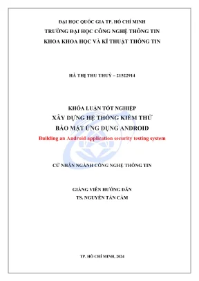 Khóa luận tốt nghiệp công nghệ thông tin xây dựng hệ thống kiểm thử bảo mật ứng dụng android