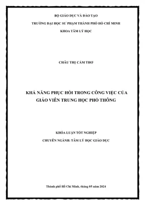 Khóa luận tốt nghiệp tâm lý học khả năng phục hồi trong công việc của giáo viên trung học phổ thông