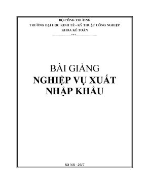 Tài liệu học tập nv xnk