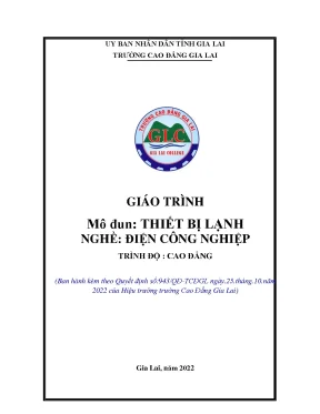 Giáo trình thiết bị lạnh nghề điện công nghiệp cao đẳng