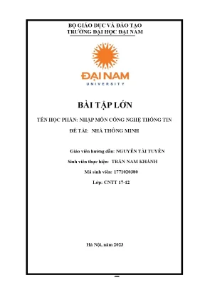 Bài tập lớn nhập môn công nghệ thông tin đề tài nhà thông minh