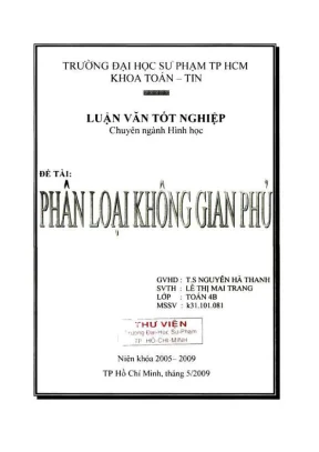 Khóa luận tốt nghiệp toán tin phân loại không gian phủ