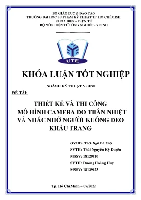 Khoá luận thiết kế và thi công mô hình camera đo thân nhiệt và nhắc nhở người không đeo khẩu trang
