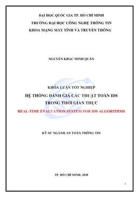 Khóa luận tốt nghiệp an toàn thông tin xây dựng hệ thống ids sử dụng thuật toán học sâu có khả năng hoạt động thời gian thực