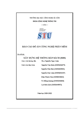 Báo cáo đồ án công nghệ phần mềm xây dựng hê thống bán sách srs
