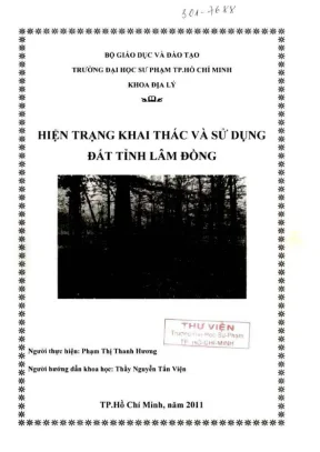 Khóa luận tốt nghiệp địa lý hiện trạng khai thác và sử dụng đất tỉnh lâm đồng