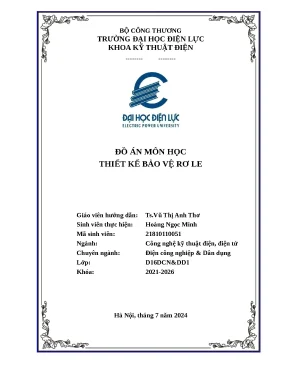 Đồ án môn học thiết kế bảo vệ rơ le