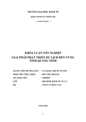 Khóa luận tốt nghiệp kinh tế chính trị phát triển du lịch tỉnh quảng ninh theo hướng bền vững