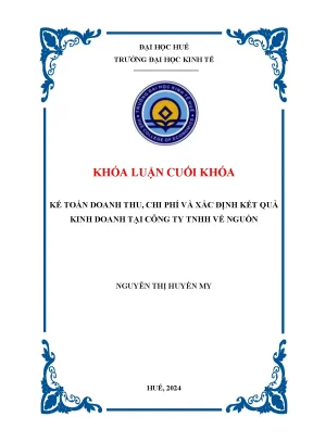 Kế toán doanh thu chi phí và xác định kết quả kinh doanh tại công ty tnhh về nguồn