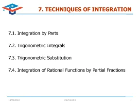 Chapter 7 technique of integration 1