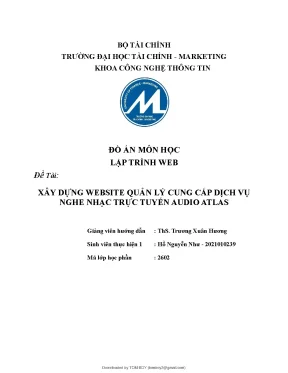 Đồ án môn học xây dựng website quản lý cung cấp dịch vụ nghe nhạc trực tuyến audio atlas