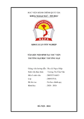 Khóa luận tài liệu nội sinh tại thư viện trường đại học thương mại
