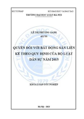 Khóa luận tốt nghiệp quyền đối với bất động sản liền kề theo quy định của bộ luật dân sự năm 2015