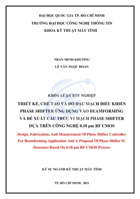 Khóa luận tốt nghiệp kỹ thuật máy tính thiết kế chế tạo và đo đạc mạch điều khiển phase shifter ứng dụng vào beamforming và đề xuất cấu trúc vi mạch phase shifter dựa trên công nghệ 0 18 µm rf cmos