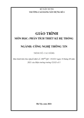 Giáo trình phân tích thiết kế hệ thống ngành công nghệ thông tin cao đẳng