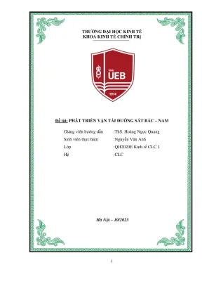 Khóa luận tốt nghiệp phát triển vận tải đường sắt bắc nam