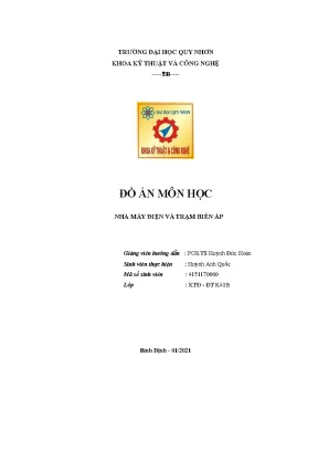 Đồ án môn học nhà máy điện và trạm biến áp