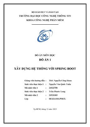 Đồ án 1 xây dựng hệ thống với spring boot