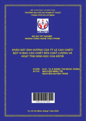 Đồ án tốt nghiệp khảo sát ảnh hưởng của tỷ lệ cao chiết