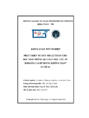 Phát triển tư duy thuật toán cho học sinh thông qua dạy học chủ đề khoảng cách trong không gian ở lớp 11