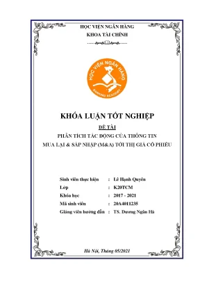 Phân tích tác động của thông tin mua lại sáp nhập ma tới thị giá cổ phiếu