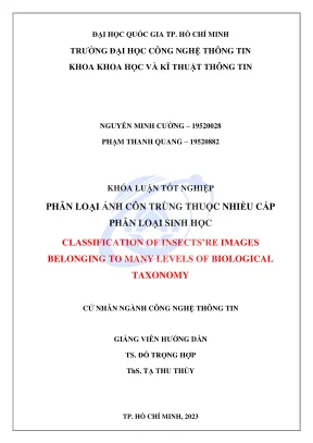 Khóa luận tốt nghiệp công nghệ thông tin phân loại ảnh côn trùng thuộc nhiều cấp phân loại sinh học