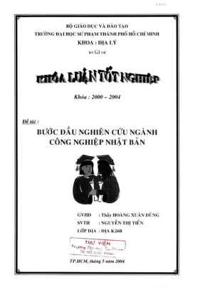 Khóa luận tốt nghiệp địa lý bước đầu nghiên cứu ngành công nghiệp nhật bản