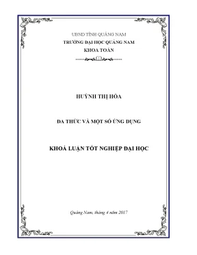 Đa thức và một số ứng dụng 10 điểm