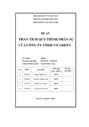 Phân tích quy trình nhân sự của công ty tnhh vn green
