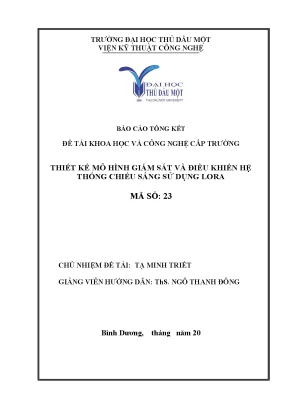Thiết kế mô hình giám sát và điều khiển hệ thống chiếu sáng sử dụng lora