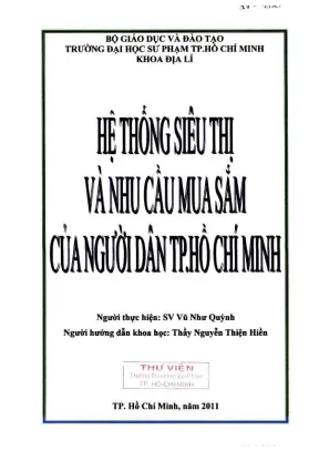 Khóa luận tốt nghiệp địa lý hệ thống siêu thị và nhu cầu mua sắm của người dân tp hồ chí minh