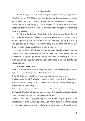 Luận văn tốt nghiệp kế toán tiêu thụ hàng hóa và xác định kết quả hoạt động kinh doanh tại công ty tnhh quyết thắng