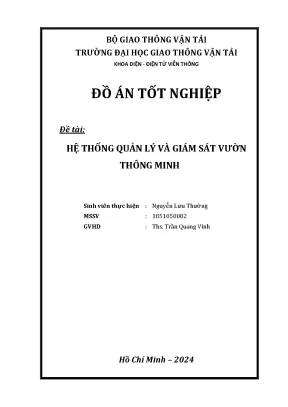 Đồ án tốt nghiệp đề tài hệ thống quản lý và giám sát vườn thông minh
