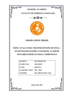 Evaluating the perceptions of final year english majors at banking academy towards intercultural competence