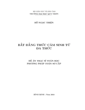 Bất đẳng thức cảm sinh từ đa thức