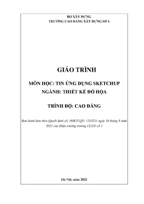 Giáo trình tin ứng dụng sketchup ngành thiết kế đồ họa cao đẳng trường cao đẳng xây dựng số 1