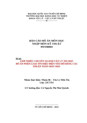 Luận văn giới thiệu chuyên ngành vật lý tin học đại học khoa học tự nhiên đại học quốc gia tp hcm