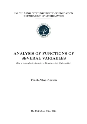 Analysis of functions of several variables for undergraduate students in department of mathematics